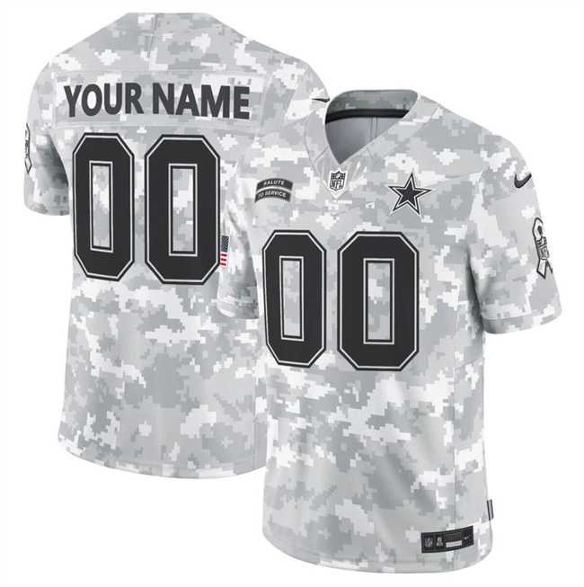 Mens Dallas Cowboys Active Player Custom 2024 F.U.S.E Arctic Camo Salute To Service Limited Stitched Football Jersey